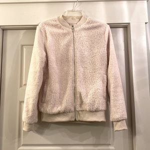 Cream fleece coat. Perfect condition.